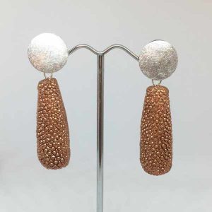 Ohrringe Silber 925 |Tropfenform | Rochenleder