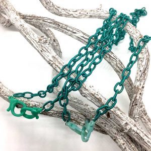 Brillenketten tuerkis mit blauen Karabinern